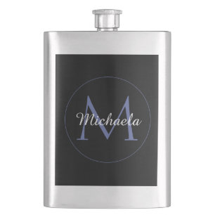 Minimalistischer Kreis moderner Monogramm-Anfangsn Flachmann