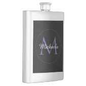 Minimalistischer Kreis moderner Monogramm-Anfangsn Flachmann (Rechts)