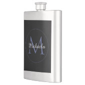 Minimalistischer Kreis moderner Monogramm-Anfangsn Flachmann (Links)