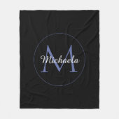 Minimalistischer Kreis moderner Monogramm-Anfangsn Fleecedecke (Vorderseite)
