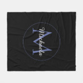 Minimalistischer Kreis moderner Monogramm-Anfangsn Fleecedecke (Vorderseite (Horizontal))