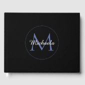 Minimalistischer Kreis moderner Monogramm-Anfangsn Gästebuch (Vorderseite)