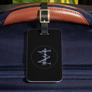 Minimalistischer Kreis moderner Monogramm-Anfangsn Gepäckanhänger