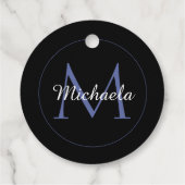 Minimalistischer Kreis moderner Monogramm-Anfangsn Geschenkanhänger (Rückseite)