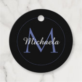 Minimalistischer Kreis moderner Monogramm-Anfangsn Geschenkanhänger (Vorderseite)