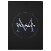 Minimalistischer Kreis moderner Monogramm-Anfangsn Klemmbrett (Rückseite)