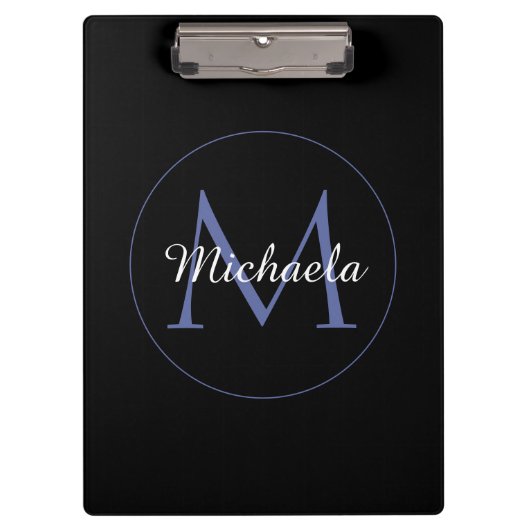 Minimalistischer Kreis moderner Monogramm-Anfangsn Klemmbrett (Vorderseite)