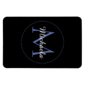 Minimalistischer Kreis moderner Monogramm-Anfangsn Magnet (Horizontal)