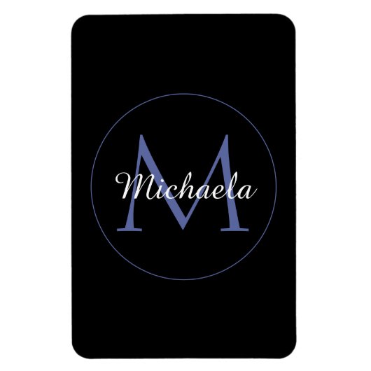 Minimalistischer Kreis moderner Monogramm-Anfangsn Magnet (Vertikal)