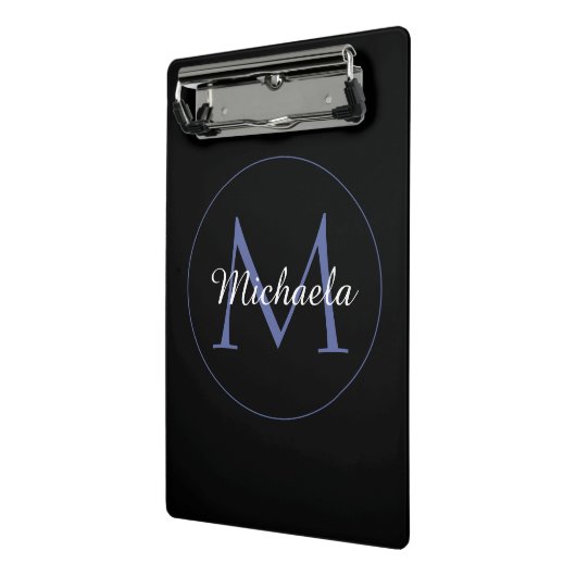 Minimalistischer Kreis moderner Monogramm-Anfangsn Mini Klemmbrett (Gewinkelt2)