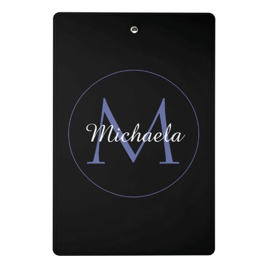 Minimalistischer Kreis moderner Monogramm-Anfangsn Mini Klemmbrett (Rückseite)