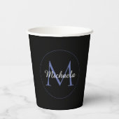 Minimalistischer Kreis moderner Monogramm-Anfangsn Pappbecher (Rückseite)