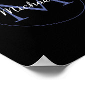 Minimalistischer Kreis moderner Monogramm-Anfangsn Poster (Ecke)