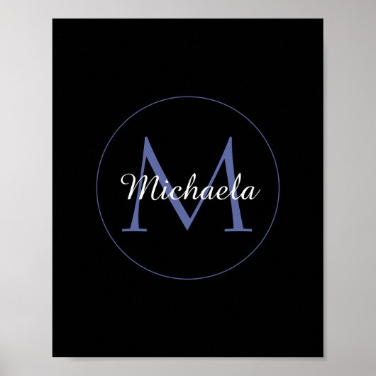 Minimalistischer Kreis moderner Monogramm-Anfangsn Poster (Vorne)