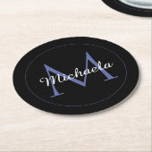 Minimalistischer Kreis moderner Monogramm-Anfangsn Runder Pappuntersetzer (Angewinkelt)