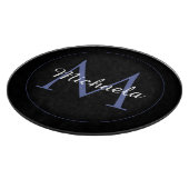 Minimalistischer Kreis moderner Monogramm-Anfangsn Schneidebrett (Ecke)