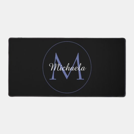 Minimalistischer Kreis moderner Monogramm-Anfangsn Schreibtischunterlage (Vorderseite)