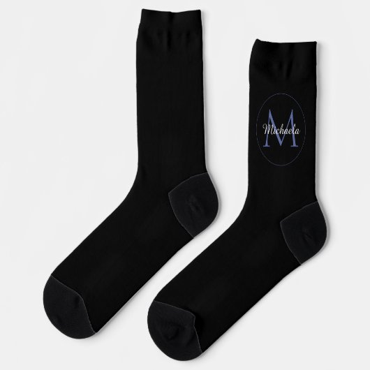 Minimalistischer Kreis moderner Monogramm-Anfangsn Socken (Linkes Detail)