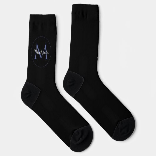 Minimalistischer Kreis moderner Monogramm-Anfangsn Socken (Rechts)