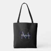 Minimalistischer Kreis moderner Monogramm-Anfangsn Tasche (Rückseite)