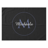 Minimalistischer Kreis moderner Monogramm-Anfangsn Tischdecke (Vorderseite (Horizontal))