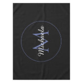 Minimalistischer Kreis moderner Monogramm-Anfangsn Tischdecke (Vorderseite)