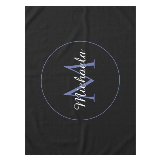 Minimalistischer Kreis moderner Monogramm-Anfangsn Tischdecke (Vorderseite)