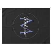 Minimalistischer Kreis moderner Monogramm-Anfangsn Tischdecke (Vorderseite (Horizontal))