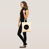 Minimalistischer Kreis moderner Monogramm-Anfangsn Tragetasche (Vorderseite (Model))