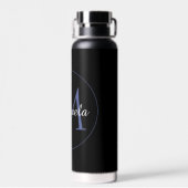 Minimalistischer Kreis moderner Monogramm-Anfangsn Trinkflasche (Rückseite)