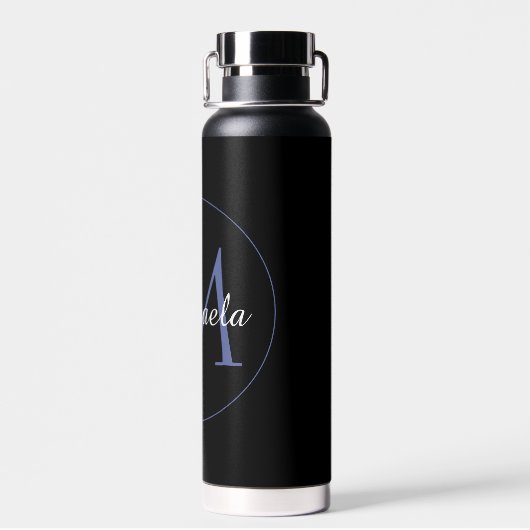 Minimalistischer Kreis moderner Monogramm-Anfangsn Trinkflasche (Rückseite)