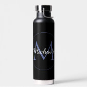 Minimalistischer Kreis moderner Monogramm-Anfangsn Trinkflasche (Links)