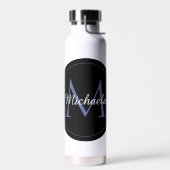 Minimalistischer Kreis moderner Monogramm-Anfangsn Trinkflasche (Links)