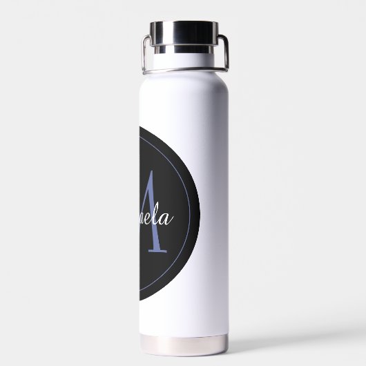 Minimalistischer Kreis moderner Monogramm-Anfangsn Trinkflasche (Rückseite)