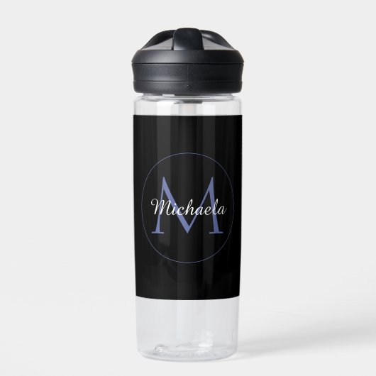 Minimalistischer Kreis moderner Monogramm-Anfangsn Trinkflasche (Vorderseite)