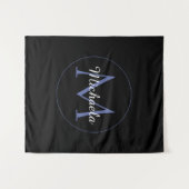 Minimalistischer Kreis moderner Monogramm-Anfangsn Wandteppich (Vorderseite (Horizontal))