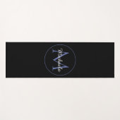 Minimalistischer Kreis moderner Monogramm-Anfangsn Yogamatte (Vorderseite (Horizontal))