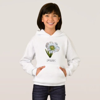 Minimalistischer Kristallglas-Blumen-Mädchen-Hoodi Hoodie