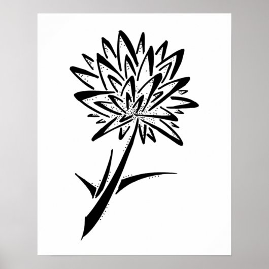 Minimalistischer Kronleuchter Tattoo Poster Print (Vorne)