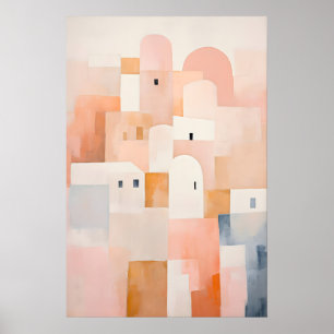Minimalistischer Kunstdruck der Stadtlandschaft in Poster