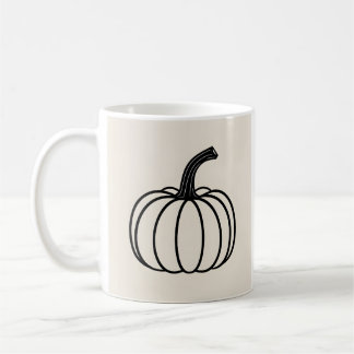 Minimalistischer Kürbis-Linienkunst-Becher Kaffeetasse