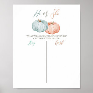 Minimalistischer Kürbisminzpfirsichposter Poster