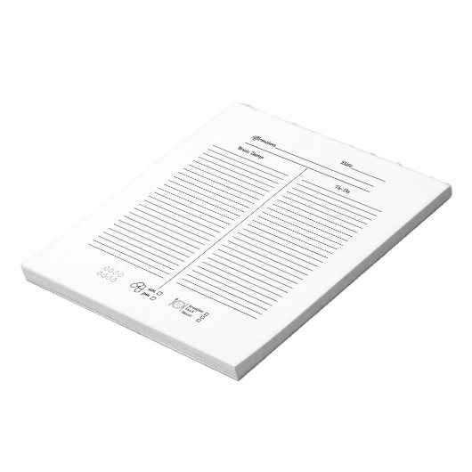 Minimalistischer Kursiv-Da-Tracker Notizblock (Rotiert)