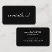 Minimalistischer kursiver Text | Berater Visitenkarte (Vorne/Hinten)