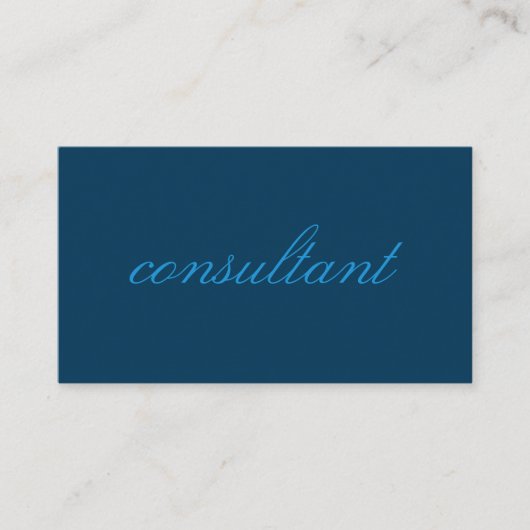 Minimalistischer kursiver Text | Blau Visitenkarte (Vorderseite)