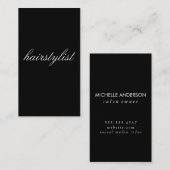 Minimalistischer kursiver Text | Friseurin Visitenkarte (Vorne/Hinten)