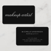 Minimalistischer kursiver Text | Makeup artist Visitenkarte (Vorne/Hinten)