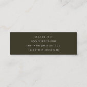 Minimalistischer kursiver Text Mini Visitenkarte (Rückseite)
