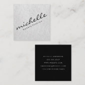 Minimalistischer kursiver Text Quadratische Visitenkarte (Vorne/Hinten)
