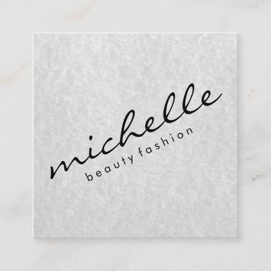 Minimalistischer kursiver Text Quadratische Visitenkarte (Vorderseite)